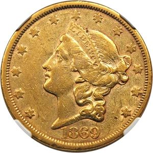image for: 1869-S $20 NGC XF45