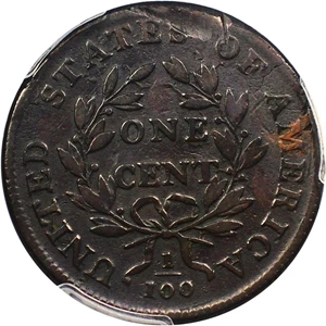 image for: 1798 1c PCGS VF Details (2nd Hair Style, Damage)