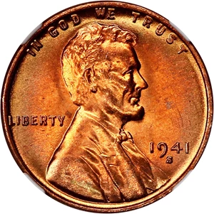 image for: 1941-S 1c NGC MS67+ RD