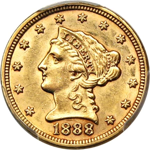 image for: 1888 $2 1/2 PCGS MS61