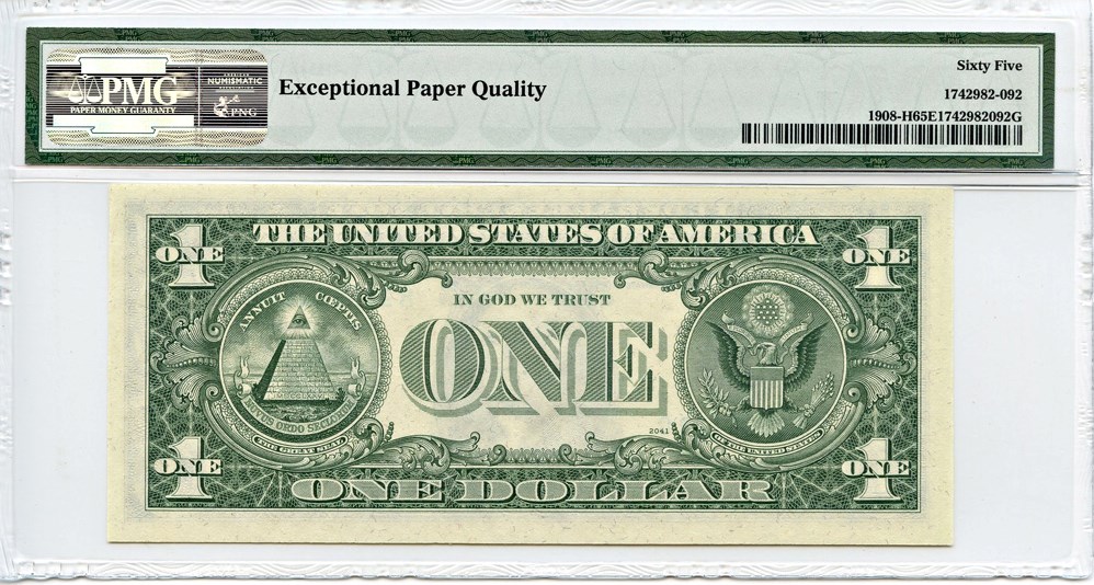 image for: FR. 1908H 1974 $1 Federal Reserve Note St. Louis PMG Gem Unc 65 EPQ [H20585129C]