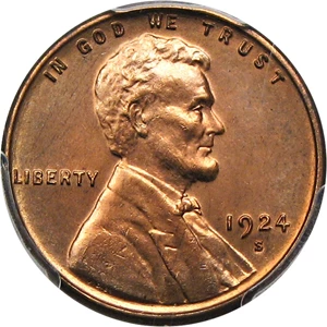 image for: 1924-S 1c PCGS MS64 RD