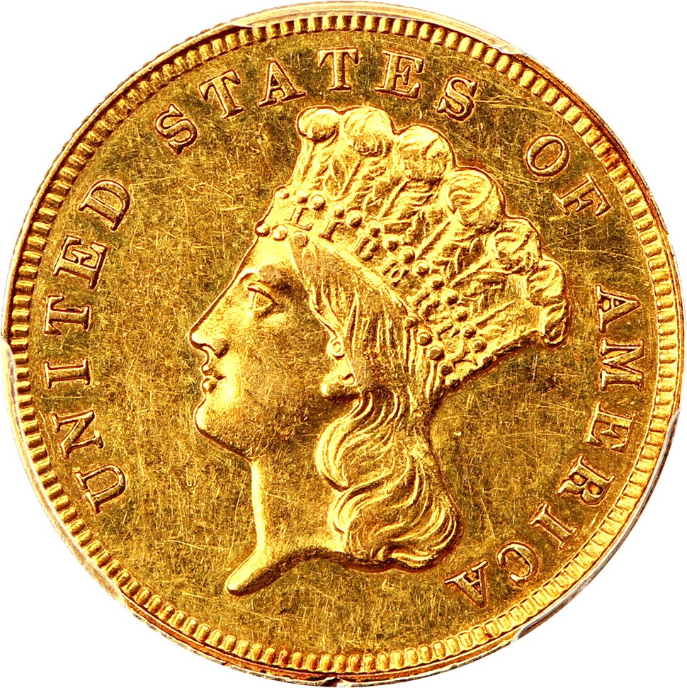 image for: 1885 $3 PCGS AU58