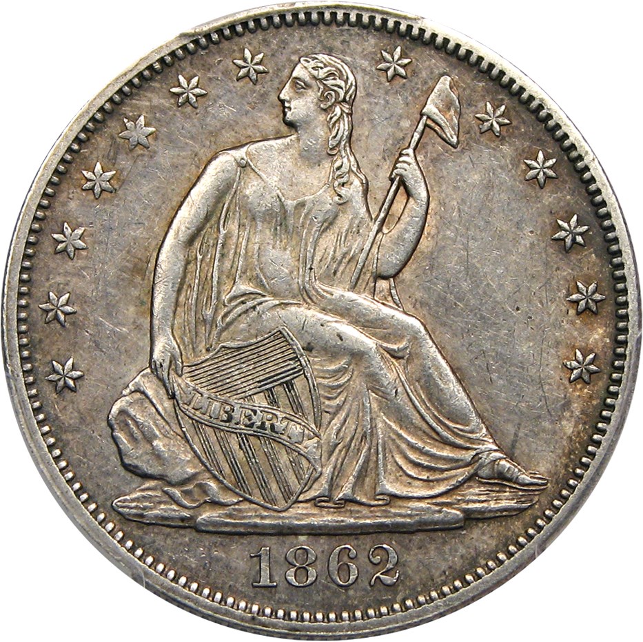 image for: 1862 50c PCGS/CAC AU50