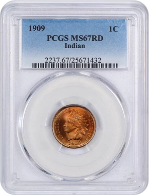 image for: 1909 Indian 1c PCGS MS67 RD