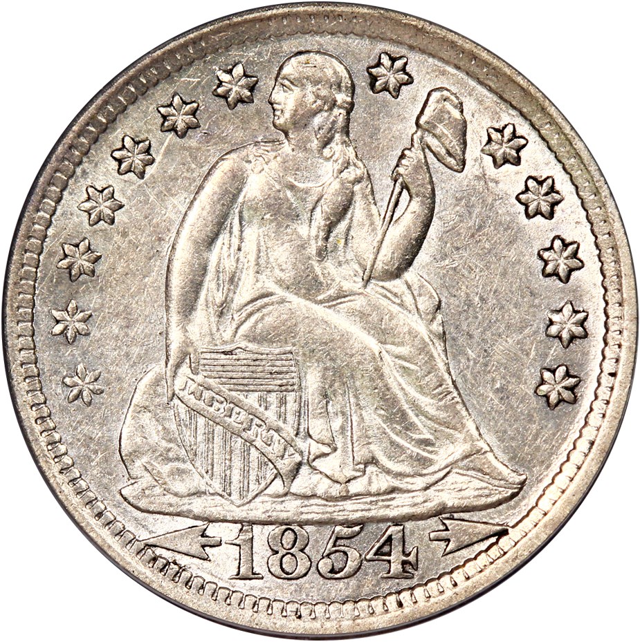 image for: 1854-O 10c PCGS/CAC AU55 (Arrows)