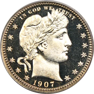 image for: 1907 25c PCGS/CAC Proof 65 CAM