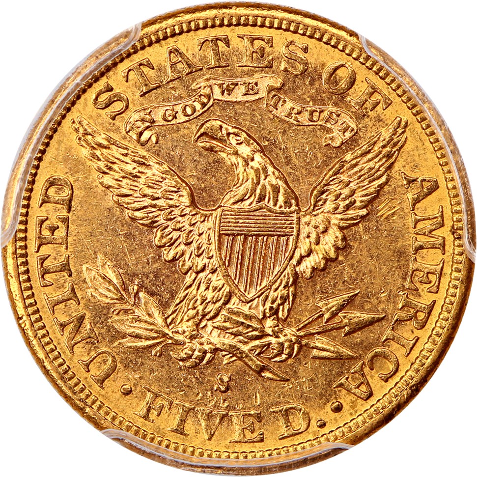 image for: 1883-S $5 PCGS MS62