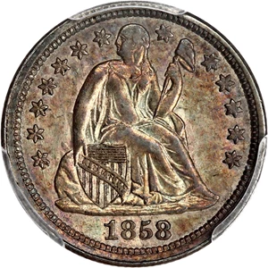 image for: 1858 10c PCGS MS63