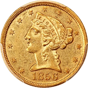 image for: 1856-C $5 PCGS AU58