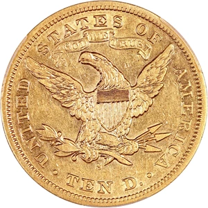 image for: 1872-S $10 PCGS XF45 ex: D.L. Hansen