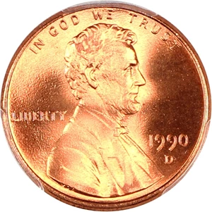 image for: 1990-D 1c PCGS MS68 RD