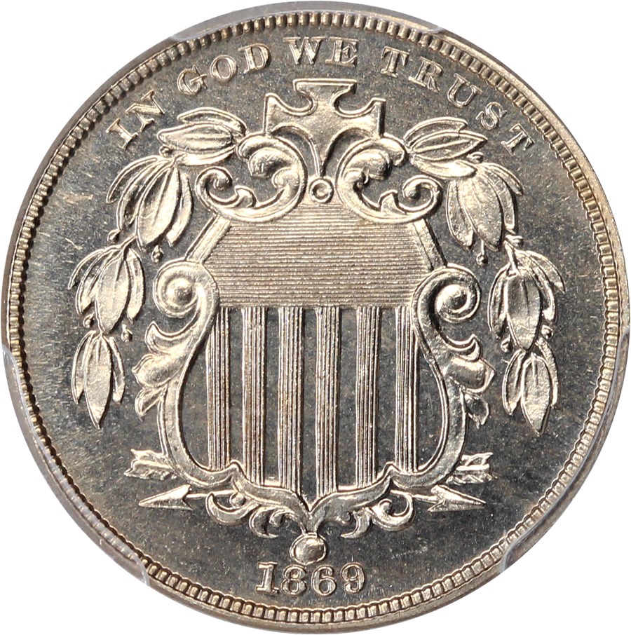 image for: 1869 5c PCGS/CAC Proof 66