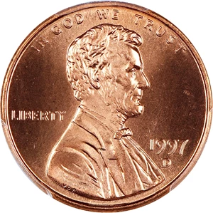 image for: 1997-D 1c PCGS MS68 RD