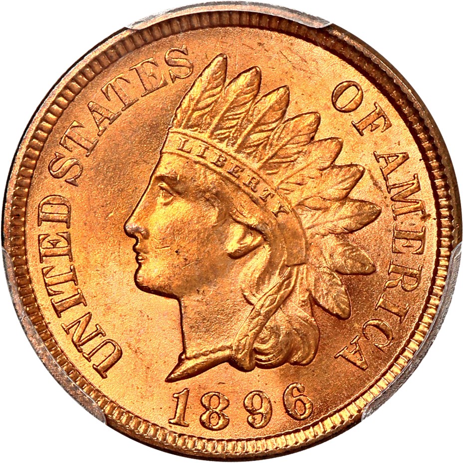 image for: 1896 1c PCGS MS65 RD