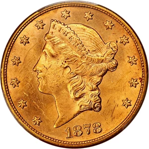 image for: 1878-S $20 PCGS/CAC MS62