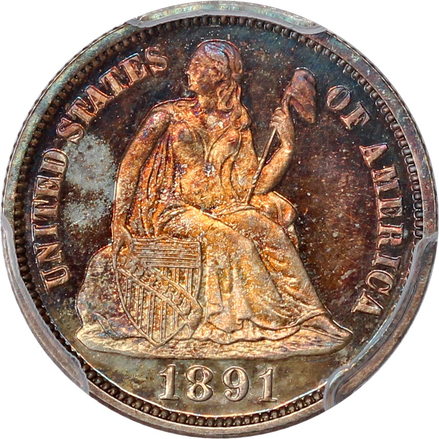 image for: 1891 10c PCGS/CAC Proof 66