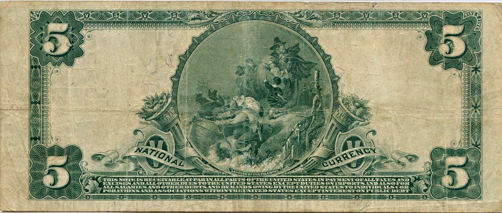image for: FR. 609 1902 Third Charter Period 3rd Issue Plain Back $5 National Bank Note, Winston Salem, NC PMG Very Fine 25