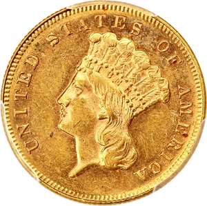 image for: 1870 $3 PCGS MS62
