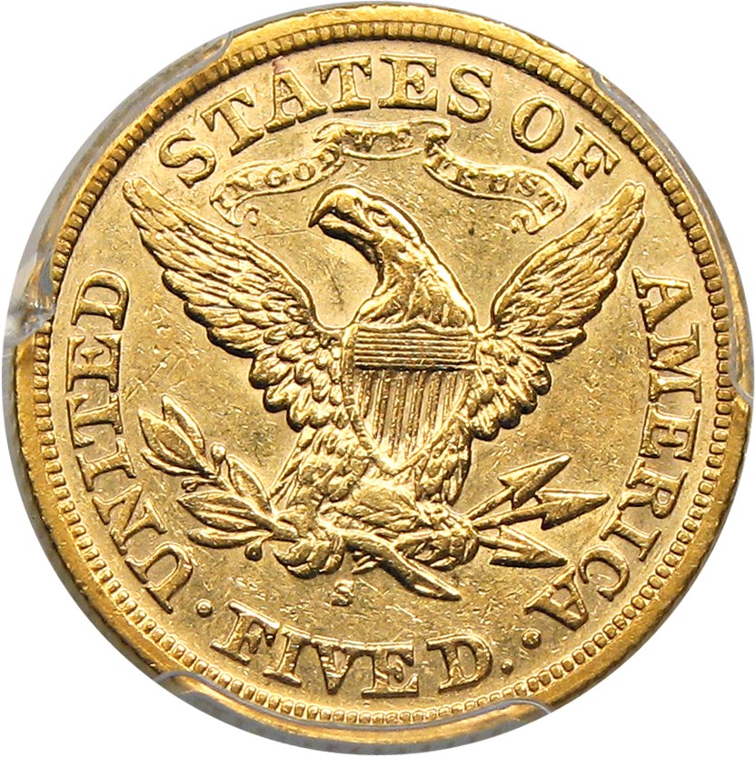 image for: 1871-S $5 PCGS AU53