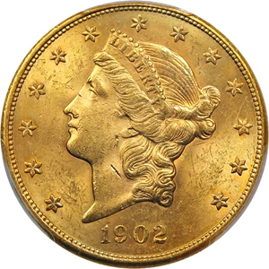 image for: 1902-S $20 PCGS MS62