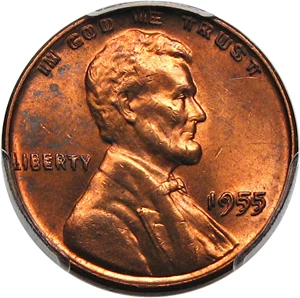 image for: 1955/1955 1c PCGS MS63 RD (Doubled Die)
