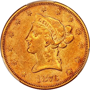 image for: 1876 $10 PCGS VF35
