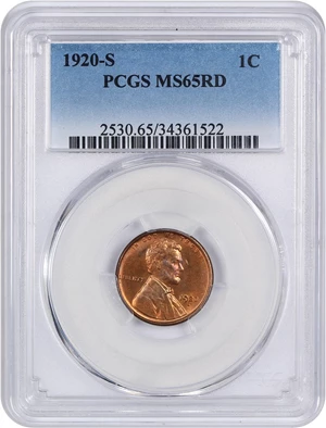 image for: 1920-S 1c PCGS MS65 RD