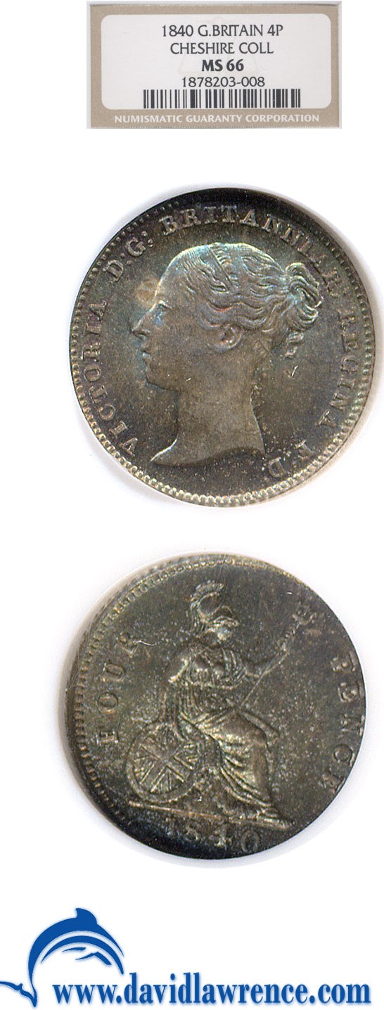 image for: Great Britain: 1840 4P NGC MS66  ex:Cheshire Collection