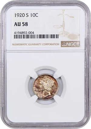 image for: 1920-S 10c NGC AU58