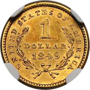 image for: 1849 No L G$1 NGC MS62 (Small Head)