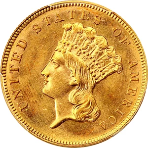 image for: 1889 $3 PCGS MS65+