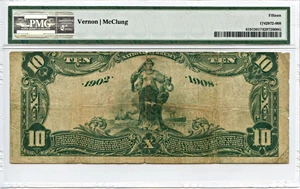 image for: FR. 619 1902 Third Charter Period 2nd Issue Date Back $10 National Bank Note, Winston, NC PMG Fine 15