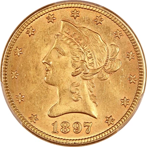 image for: 1897 $10 PCGS MS62