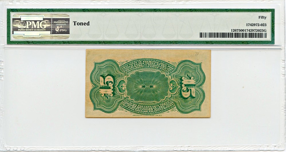 image for: FR. 1267  Bust of Columbia. 15-Cent PMG About Unc 50 (Toned)