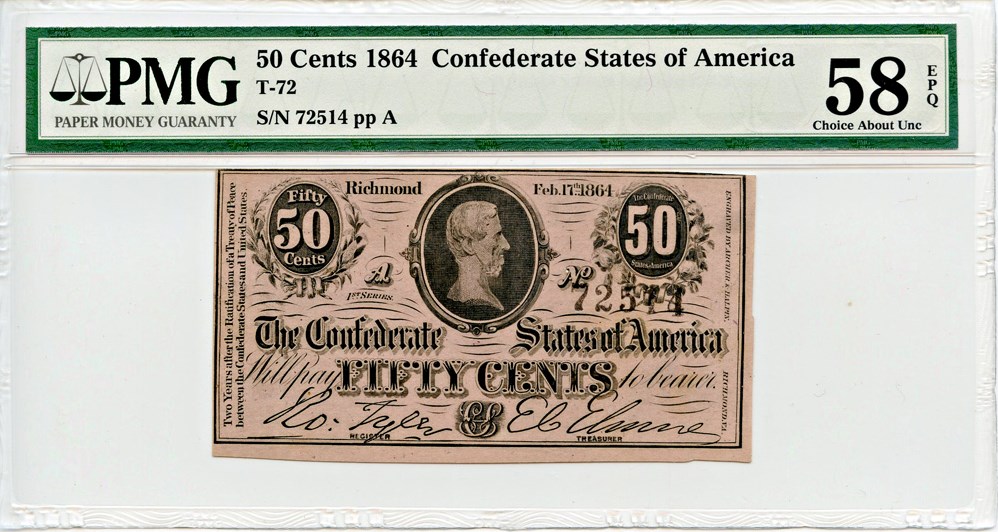 image for: T72 1864 CSA 50c PMG About Unc 58 EPQ [72514]