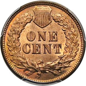 image for: 1872 1c PCGS/CAC MS65 RD (Eagle Eye Photo Seal)