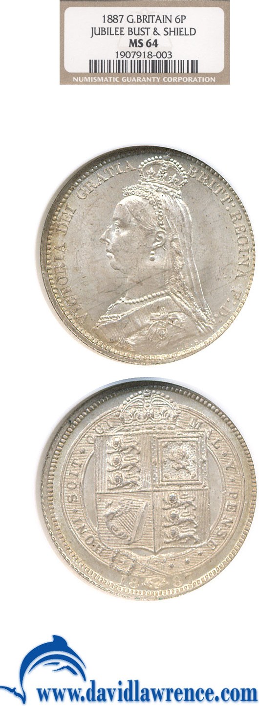 1887 6D Jubilee Head MS