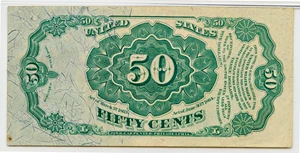 image for: FR. 1381 50-Cent PMG About Unc 53 (Pinhole)