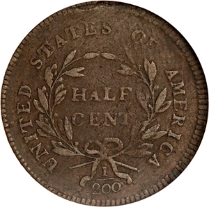 image for: 1795 1/2c NGC VF30 BN (No Pole, Plain Edge)