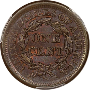 image for: 1856 1c PCGS MS66 BN (Slanted 5)