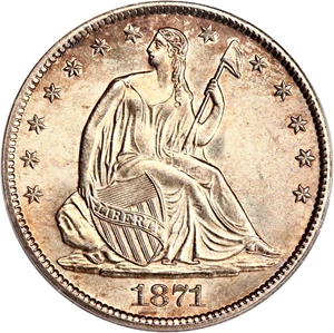 image for: 1871-S 50c PCGS MS64