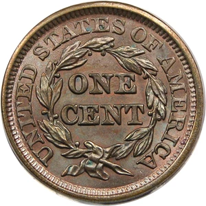 image for: 1845 1c PCGS Secure MS65 BN (Newcomb 5)
