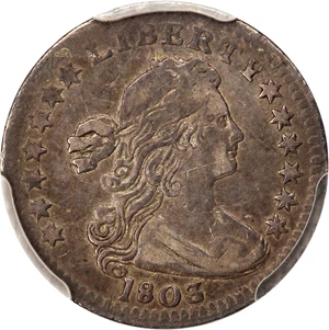 image for: 1803 H10c PCGS/CAC VF35 (Small 8)