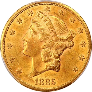 image for: 1885-CC $20 PCGS MS60