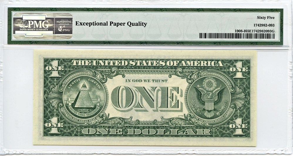 image for: FR. 1908I 1974 $1 Federal Reserve Note Minneapolis PMG Gem Unc 65 EPQ [I04701247A]