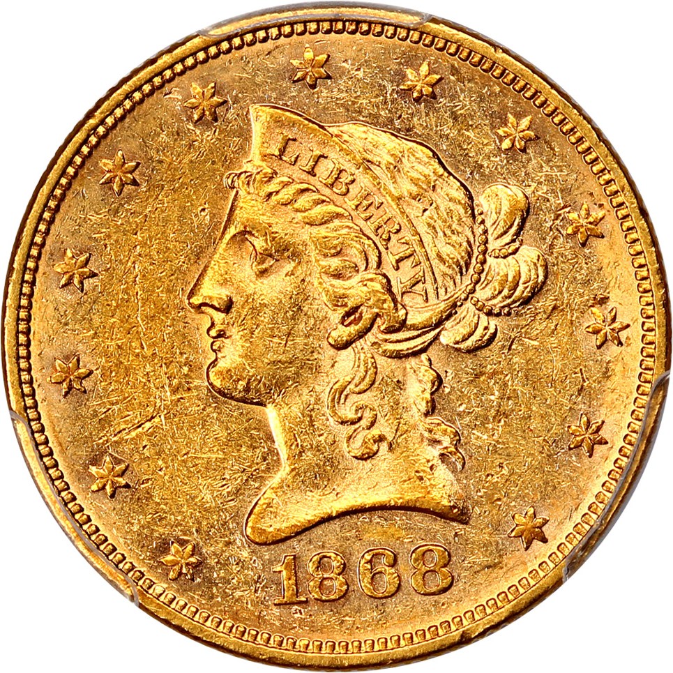 image for: 1868 $10 PCGS MS60