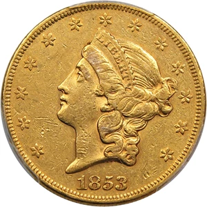 image for: 1853 $20 PCGS XF45
