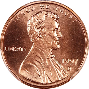 image for: 1997-D 1c PCGS MS68 RD