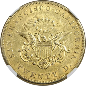 image for: Kellogg 1854 $20 NGC AU55